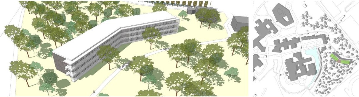 Fase 1 Vogelvlucht en positie op terrein